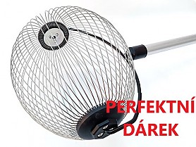 Sběrač ovoce a ořechů válcový - drátěný, 24,5-21,5cm s teleskop.násadou