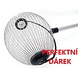 Sběrač ovoce a ořechů válcový - drátěný, 24,5-21,5cm s teleskop.násadou